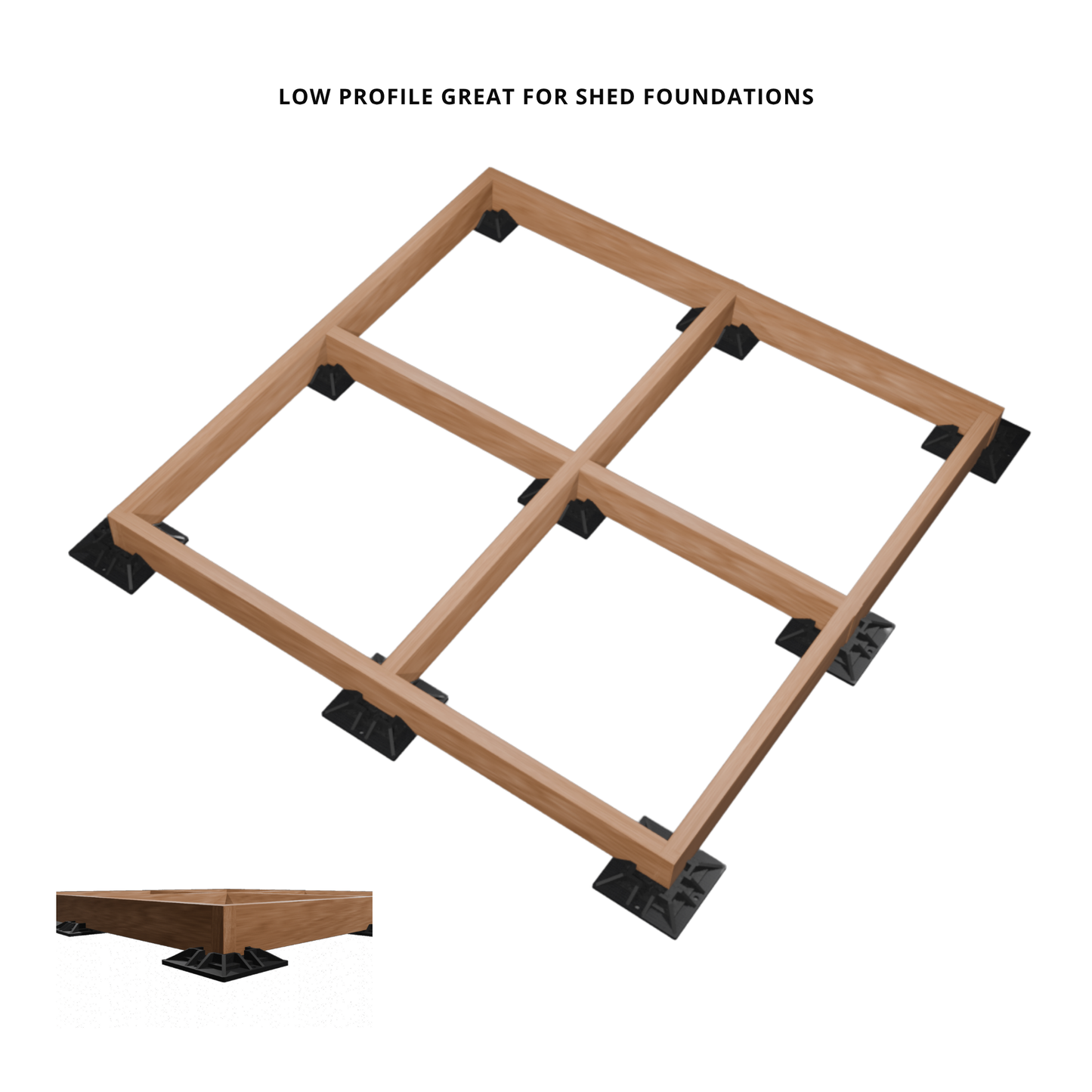 Mecadeck® Ground Deck Block for 4"x 4" Posts