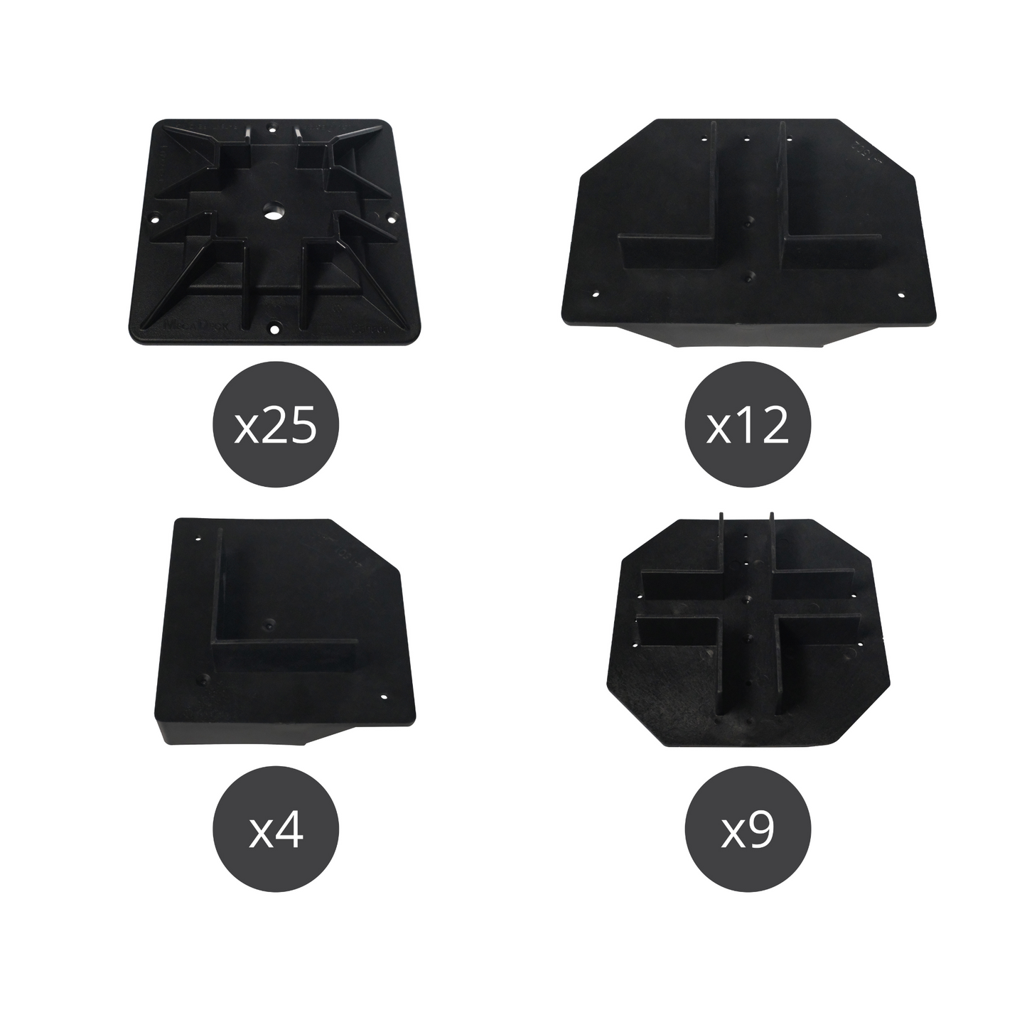 Mecadeck™ heavy duty deck block kit for decks up to 18' x 18' Mecadeck